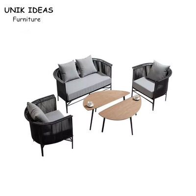 Bon prix Ensemble extérieur de sofa de jardin de corde de sofa de rotin de meubles de jardin avec la section de table basse en ligne