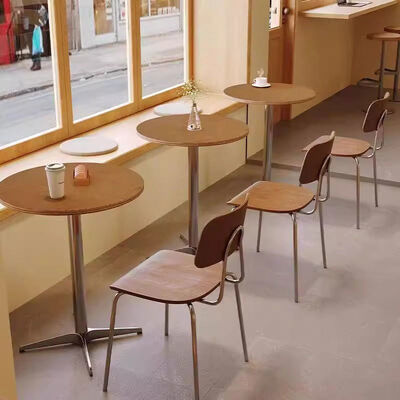 Good price Nordic Style Cafe Tables and Chairs for Milk Tea Shops Internet Celebrity Snack Bars Handcrafted From Iron Art Ocean Board Wood online