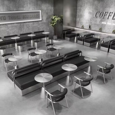 Goede prijs Industriële stijl Cafe tafels Stoelen Wanddeksofa voor melk Thee winkels Dessert winkels Restaurants van duurzaam metaal online