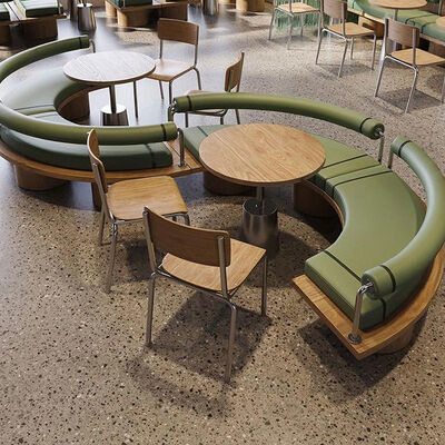 Goede prijs Moderne ontwerp halfcirkelvormige bank stand commerciële tafel stoel set voor restaurants en hotel eetkamer online