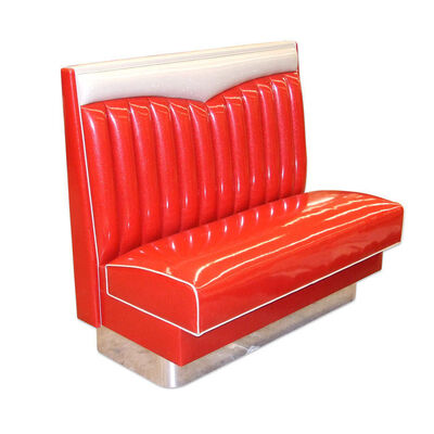 Good price Customized American 1950 Style Vintage Sofa U-shaped Red Leather Restaurant Booth Seating online