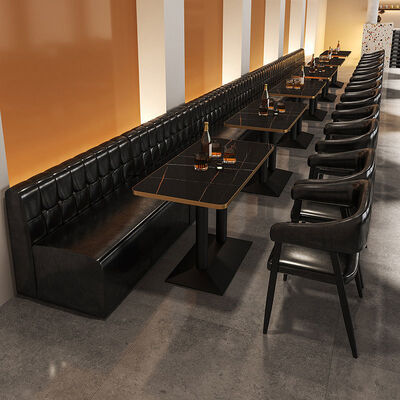 Good price Vintage U Shaped Cafe Booth Restaurant Sets for Bar Ktv Hookah Short Table and Chairs Pu Leather Night Club Sofa online