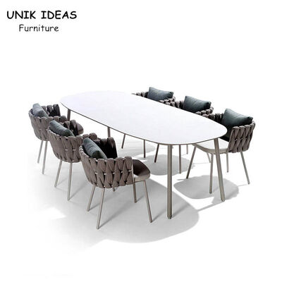 quality Rattan Outdoor Wicker Dining Chairs With Arms Waterproof Patio Rope Woven  200cm factory