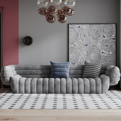 Goede prijs Eigentijds Bekleed Sofa Chaise Sleeper Convertible Couch Sofa Sectionele Grijze 4 Seater online