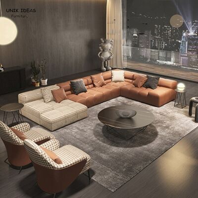 Guter Preis Schwarzer blaues Brown-Samt-Schnittcouch Sofa Low Back Living großes Loveseats Online