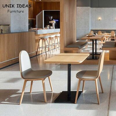 Dobra cena 75cm Square Solid Wood Dining Table And 4 Chairs Plywood Coffee Shop w Internecie