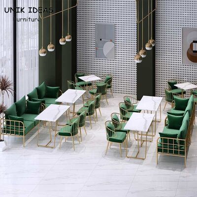 Dobra cena Breakfast Break Room Commercial Booth Seating Furniture Cafe Gold Stainless Steel w Internecie