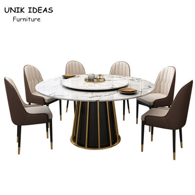 Dobra cena Nordic Luxury Dining Table And Chairs 6 Person Round Marble Dining Table Set For 4 8 w Internecie