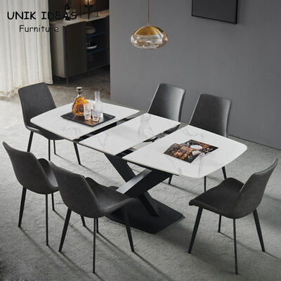 Dobra cena White Luxury Dining Table And Chairs 150cm 140cm 130CM 160cm 6 Seats Extended w Internecie