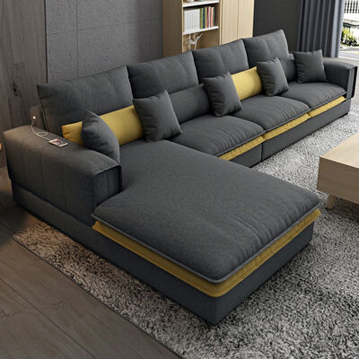 Buen precio Tela seccional de la esquina del paño de Sofa Set el 180*318*90CM de la sala de estar casera de lujo en línea