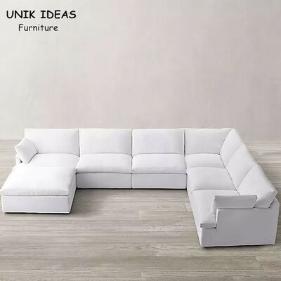 Guter Preis Moderne Gewebe Canape-Couch weißer L-förmiger Sofa Living Room Furniture Online