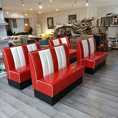 Good price American Restaurant Fast Food Booth Seating Retro 1950S Long Sofa online