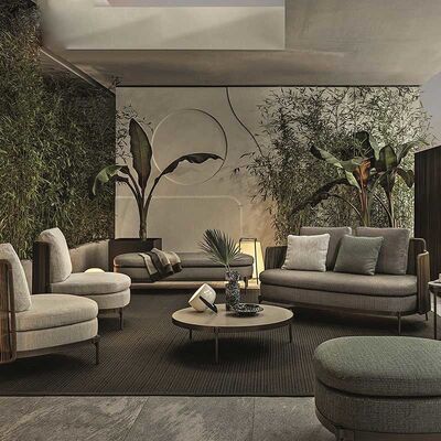 Buen precio Jardín al aire libre nórdico Sofa Set Waterproof Sunscreen Patio Sofa Chair en línea