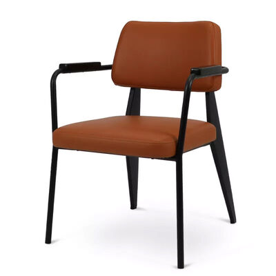 Good price Powder Coat Metal Frame Restaurant Chairs Modern Simple Armchair Soft Leather online