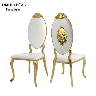 Good price Modern Fashion Gold White Stainless Steel Banquet Chair Luxury Banquet Wedding Chair online