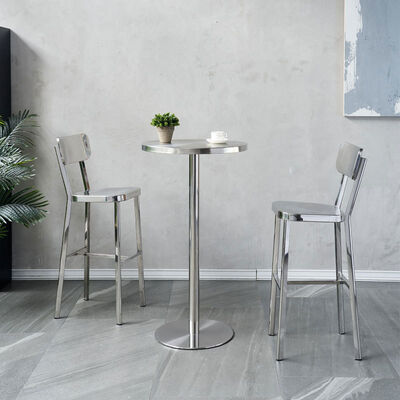 ราคาดี ชนิดอุตสาหกรรม Outdoor Bistro เก้าอี้ KTV สแตนเลส และ SH60cm Bar Table Set ออนไลน์