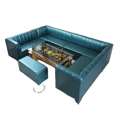 Good price Bar Lounge Restaurant Round Corner Cafe Faux Leather Booth Seating Design online