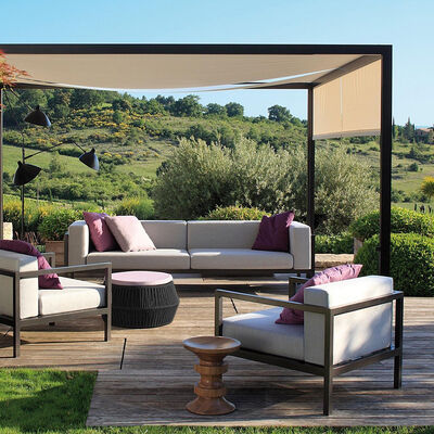 Guter Preis Außensofa Innenhof Terrasse Drei Personen Freizeit Wohnzimmer Freizeit Aluminium Sofa Set Online