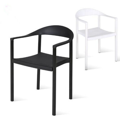 Buen precio Silla de ocio con reposabrazos Pierna de metal Silla de comedor de PP Polípropio Silla de plástico en línea