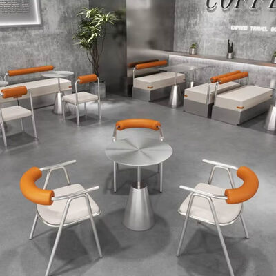 Dobra cena Gorąca sprzedaż Styl przemysłowy Stolik z stali nierdzewnej Sofa Set Cafe Restaurant Stół i krzesło Set w Internecie