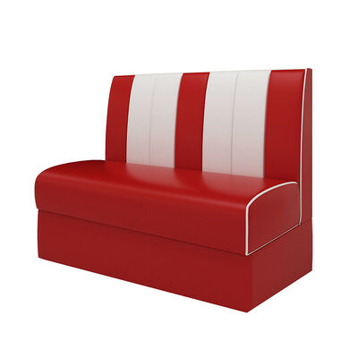 Buen precio Juegos de sofás retro americanos, muebles comerciales para restaurantes en rojo y blanco, asientos tipo cabina para comedor en línea