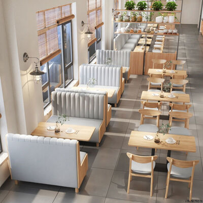 Dobra cena Wysokiej jakości hurtowe meble restauracyjne drewniane skórzane stoiska siedzące i stoły w Internecie