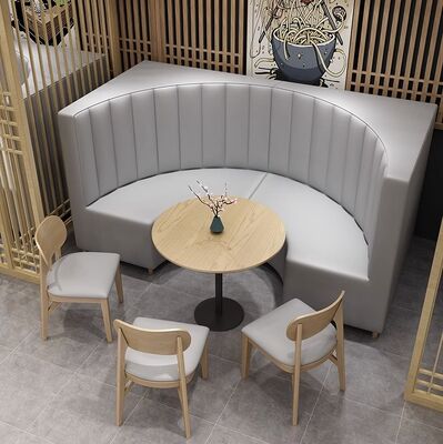 Good price New Design Restaurant Furniture U Shape Wooden Leather Sofa Chair Tables Round Booth Seating Design Corner Booths for Sale online