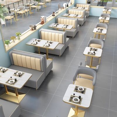 Buen precio Sofá de cabina moderno de comida occidental para cafetería, combinación de mesa y silla de ocio para tienda de té con leche y postres, mobiliario para restaurante en línea