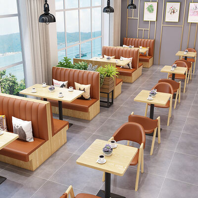 Guter Preis Fabrikpreis Restaurant Möbel Stuhl und Tisch Sets kundenspezifische Sitzgelegenheiten Fastfood Sofa Booth Online