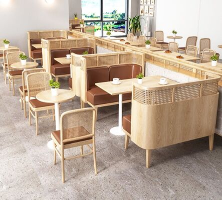 Buen precio Luz lujosa en forma de C Restaurante silla de comedor cafetería mesa y silla combinación bar europeo asientos de cabina occidental en línea