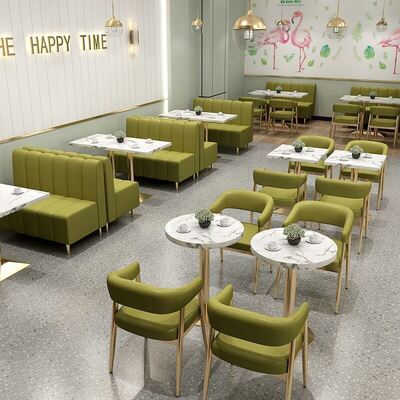 Buen precio Muebles de alta calidad Restaurante Cafetería Sofá Cantina Stand Luz de lujo Veludo Sofá de ocio en venta en línea