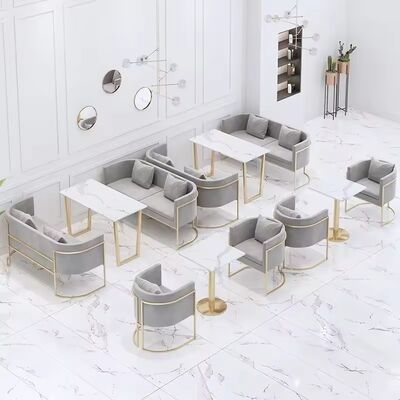 Καλή τιμή Hot Sell Modern Luxury Velvet Nail Salon Hotel Restaurant Sofa Booth and Table Furniture σε απευθείας σύνδεση
