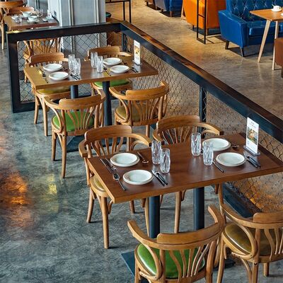 Good price Retro American Style Solid Wood Metal Base Restaurant Furniture Cafe Table and Chair Set for Sale online