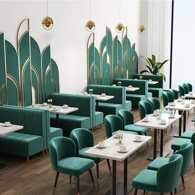 Harga bagus Kualitas tinggi Hot Sale Kayu Cafe Dining Fast Food Rumah Makan Kulit Sofa Booth on line