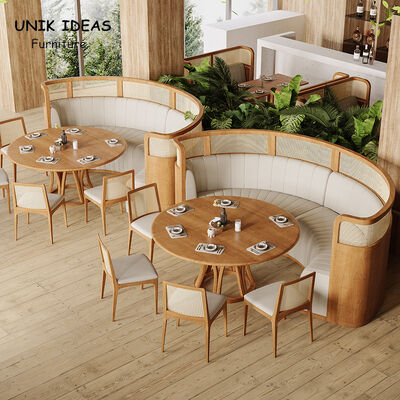 Bon prix Banquette d'angle en forme de C pour restaurant, en bois et cuir, banquette circulaire en ligne