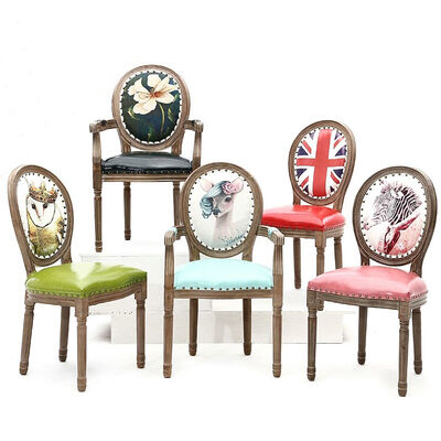 Bon prix Fauteuil d'appoint vintage européen en bois massif style Sheraton en ligne