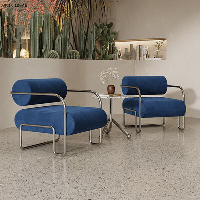 Good price Nordic Style Furniture Metal Coffee Table With Chairs Balcony Leisure Velvet Sofa Chairs Rest Area Negotiating Table and Chair online