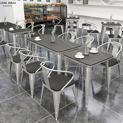 Good price Hot Selling Metal Chairs With Table for Bubble Tea Shop Commercial Restaurant Furniture Set Customized Coffee Table and Chairs online