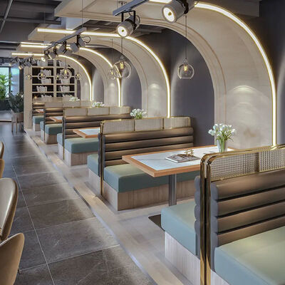 Harga bagus Modern Mewah Toko Kopi Sofa Restoran Booth dan Meja Custom Dubai Restaurant Furniture Sets on line