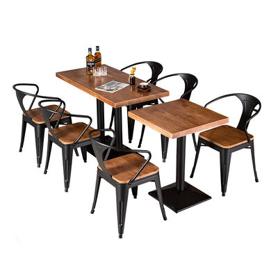 Buen precio Conjunto de comedor de metal clásico para bistró, muebles de restaurante tipo chaise, mesas y sillas de cafetería, juegos de café en línea