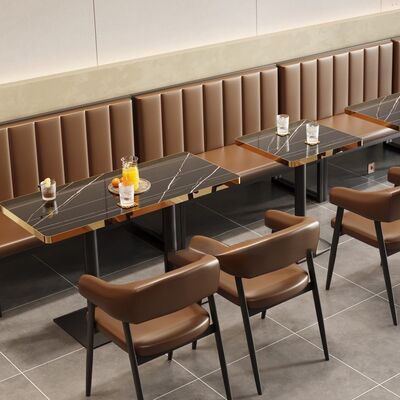 Harga bagus Set Meja Kursi Booth Furnitur Komersial Marmer Kustom Hotel Baru Kedatangan untuk Kedai Kopi Teh Cina on line
