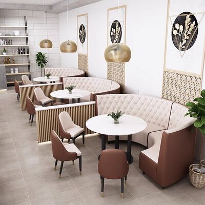 Prezzo buono Hot Sale Custom Luxury Restaurant Booth Seduta Commerciale Caffe Sofa Booth con tavolo da pranzo e sedie in linea