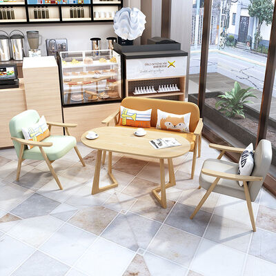 Prezzo buono Al dettaglio Arredamento ristorante Tavola da pranzo Poltrona Divano Set Stile nordico Legno massello OEM fabbrica produttore in linea