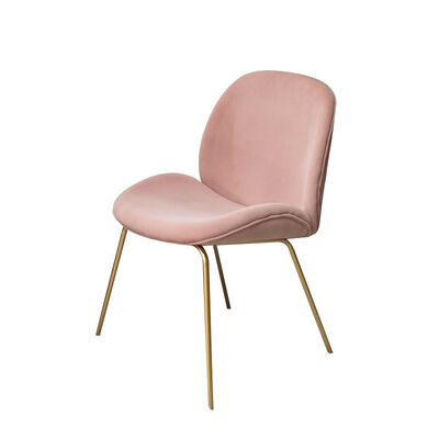 Bon prix Chaise de salle à manger moderne en velours avec pieds en métal doré pour restaurant, café, hôtel, mobilier d'assise de luxe, vente en gros commerciale en ligne