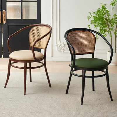Good price Hot Sale High Quality Rattan Restaurant Chair Upholstered Seat for Cafe Hotel Dining Room Commercial Furniture Wholesale online