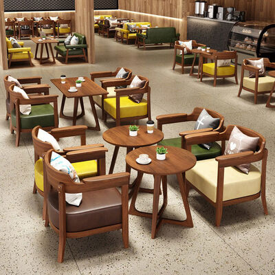 Good price Modern Nordic restaurant furniture set with solid wood frame, high-density rebound sponge cushion, and ergonomic backrest design online