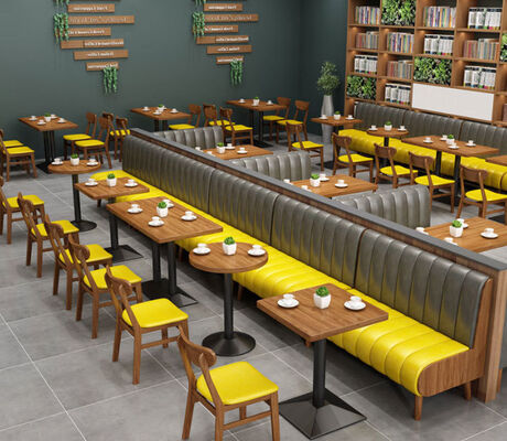 Bon prix Ensemble de salle à manger en bois massif de meubles de restaurant modernes de gros avec banquette personnalisable en ligne