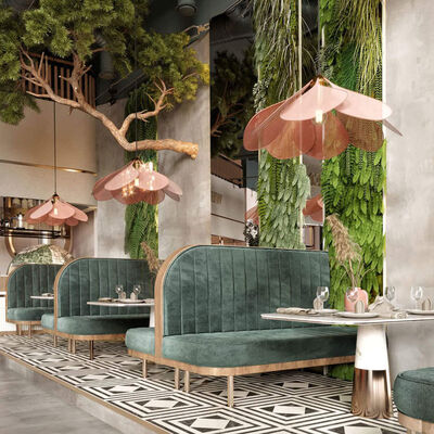 Bon prix Design moderne personnalisable Durable Restaurant Booth Sofa pour sièges de banc de café en ligne