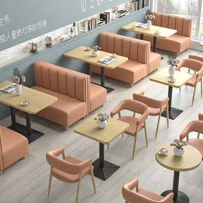 Good price Modern Luxury Restaurant Booth Seating with PU Leather Upholstery and Solid Wood Construction in Customizable Configurations online