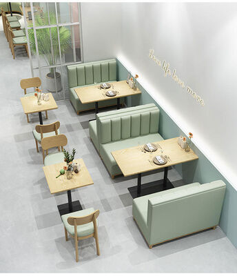 Good price Modern Solid Wood Restaurant Booth Seating with PU Leather Sofa and Dining Set online